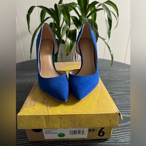 Blue Suedelike Heels